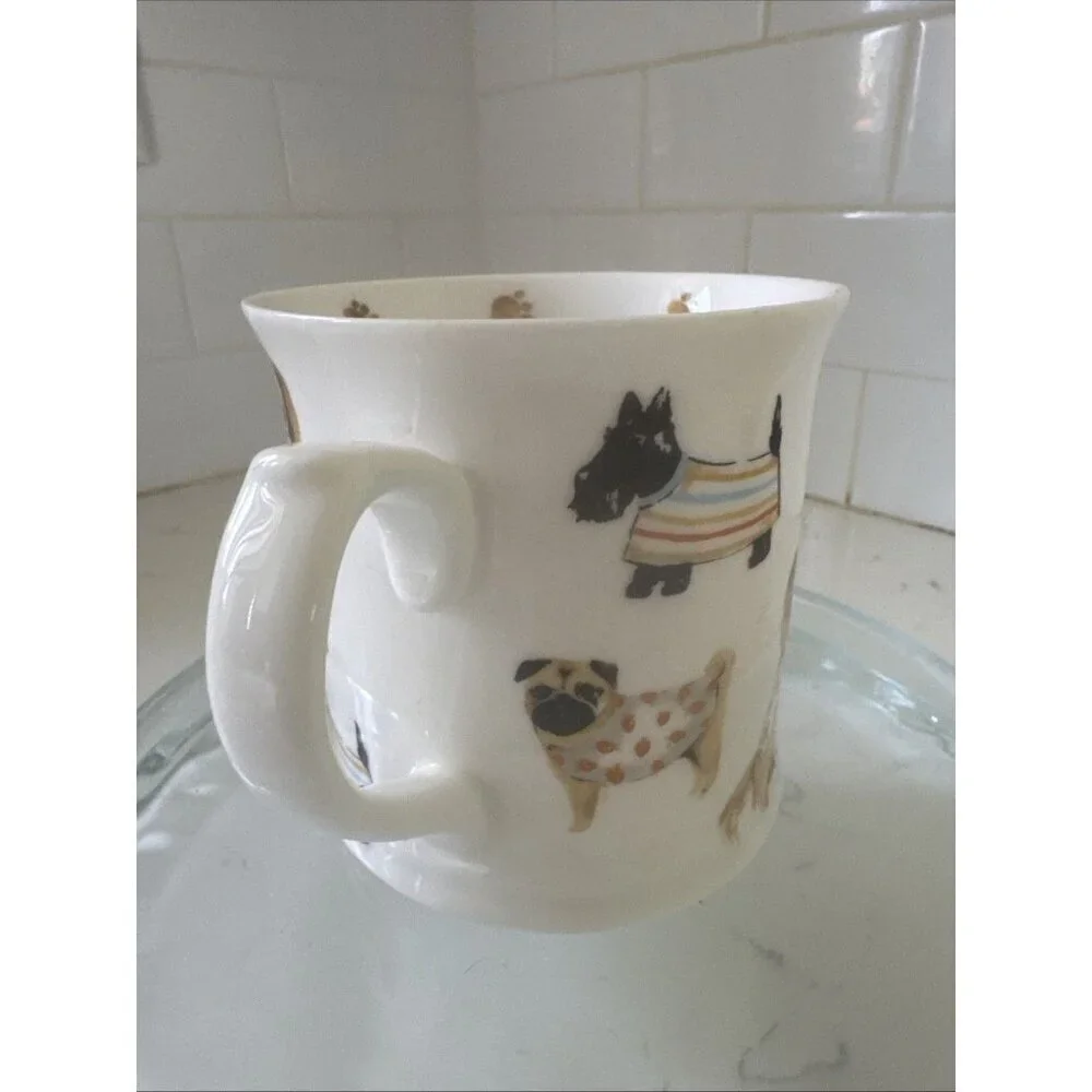 Cooksmart Fine China England 16oz Cute Dogs w/Sweaters & Bandanas Coffee Tea Cup